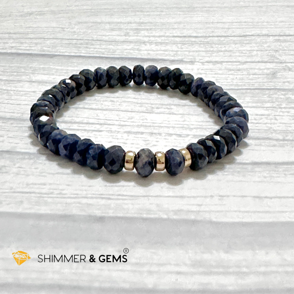 Blue Sapphire Rondelle Bracelet for Men & Women
