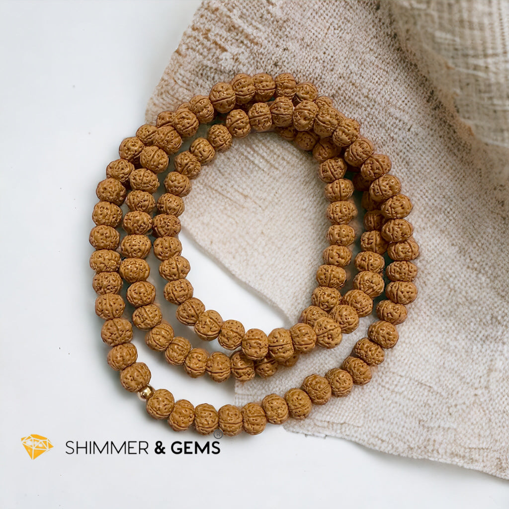 Bodhi Seeds Rudrashka 108 Beads Necklace 8mm