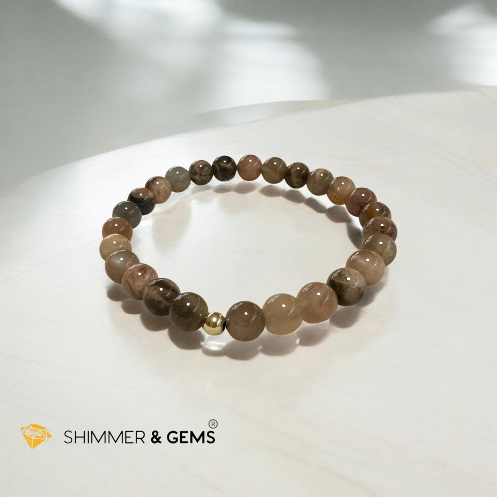 Brown Black Moonstone 6mm (Mystical Wisdom) pre-coded, attuned