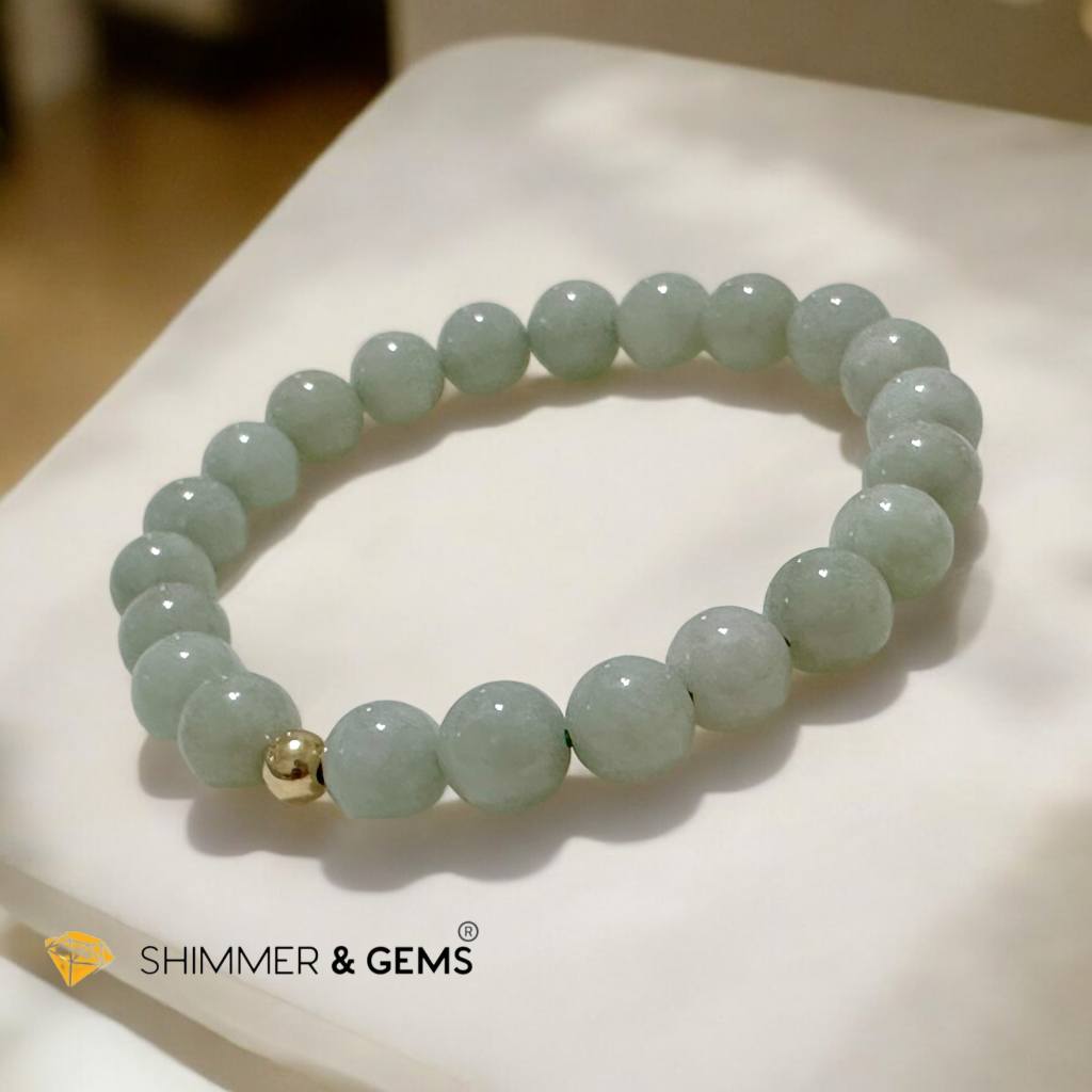 Burma Jade 8mm AAA Grade Bracelet with 14k gold-filled bead