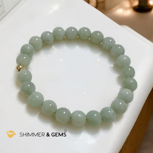 Burma Jade 8mm AAA Grade Bracelet with 14k gold-filled bead