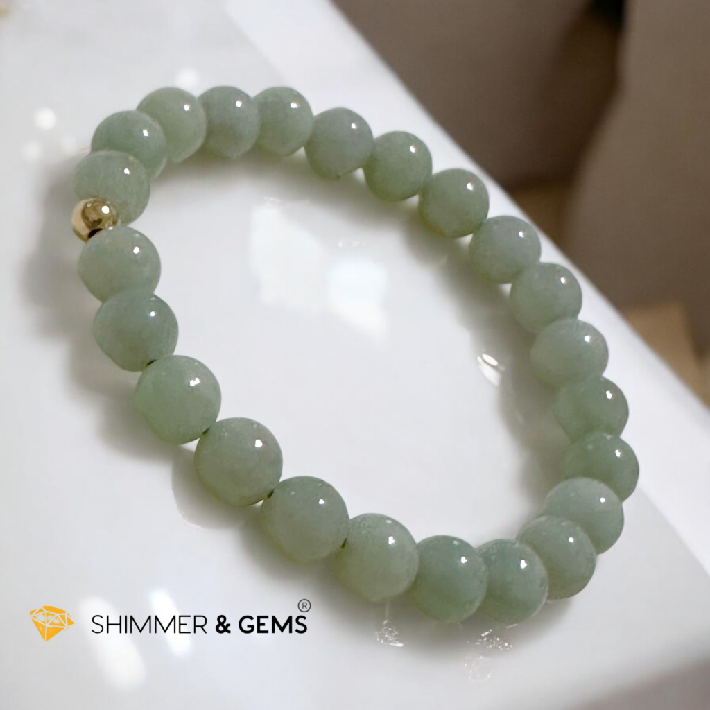 Burma Jade 8mm AAA Grade Bracelet with 14k gold-filled bead