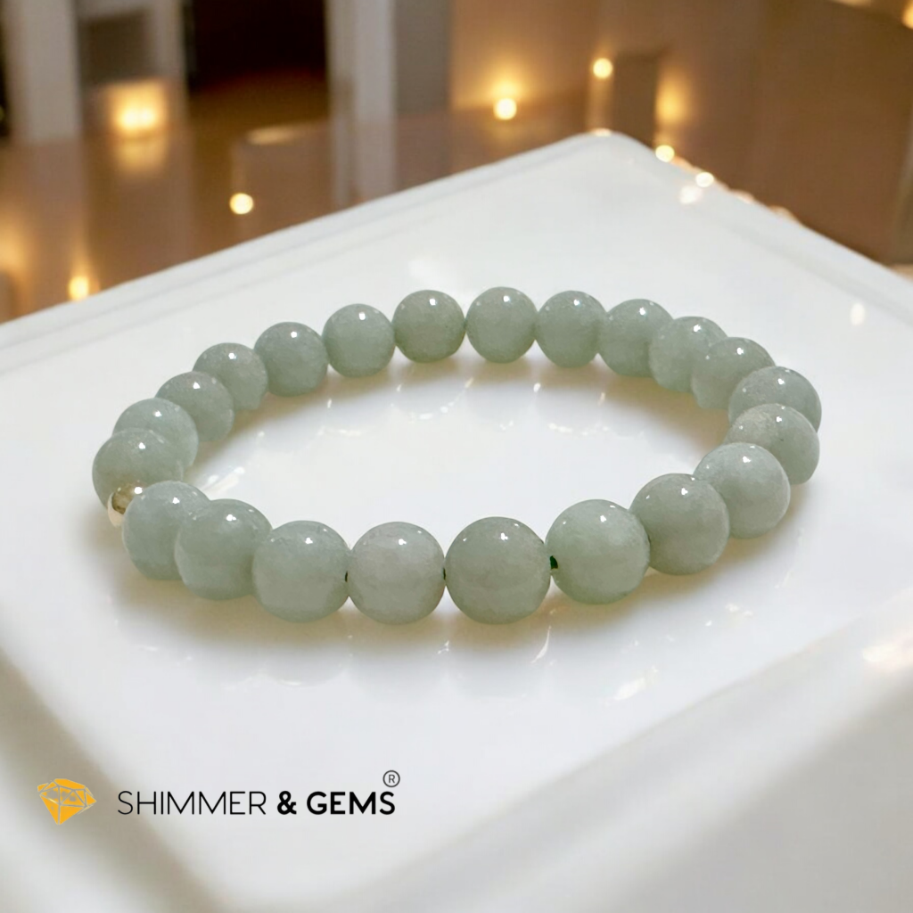 Burma Jade 8mm AAA Grade Bracelet with 14k gold-filled bead, Premium