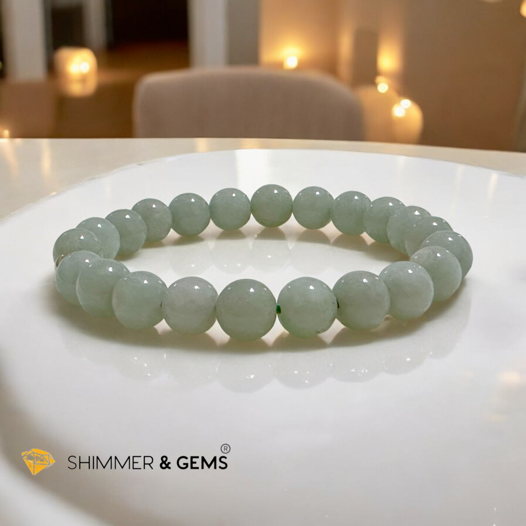 Burma Jade 8mm AAA Grade Bracelet with 14k gold-filled bead, Premium