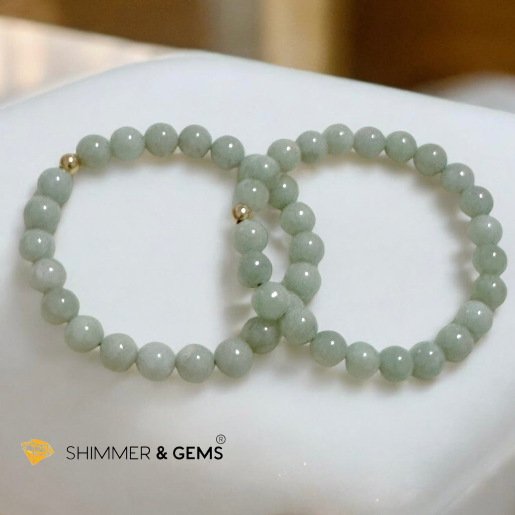 Burma Jade 8mm AAA Grade Bracelet with 14k gold-filled bead, Premium