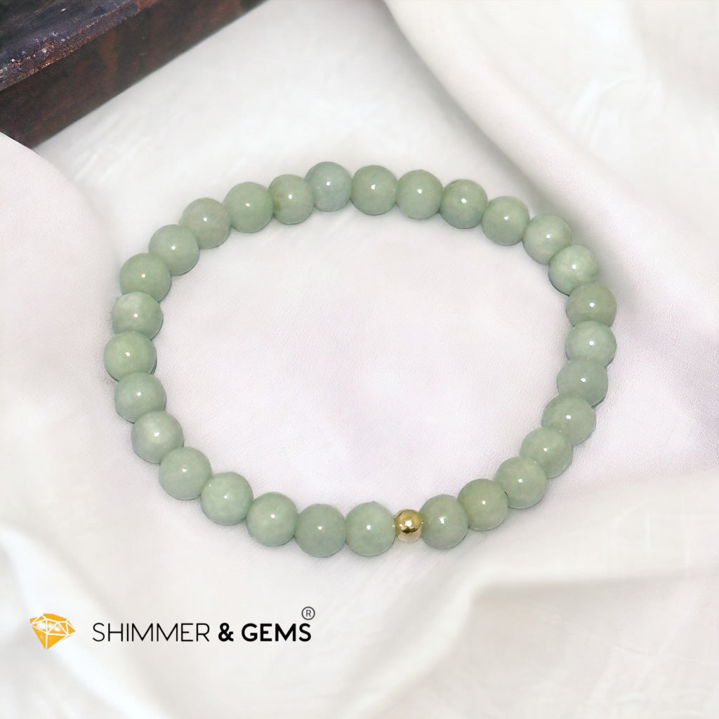 Burma Jade (AA Grade) 6mm Bracelet with 14k gold filled bead