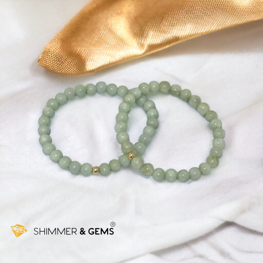 Burma Jade (AA Grade) 6mm Bracelet with 14k gold filled bead