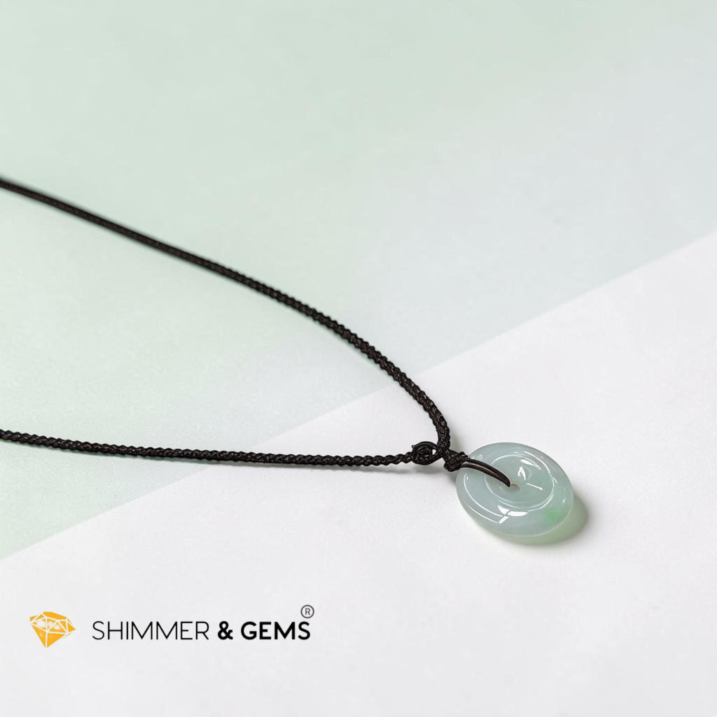 Burma Jade 25mm Donut Pendant with String (Fortune & Prosperity)High Grade