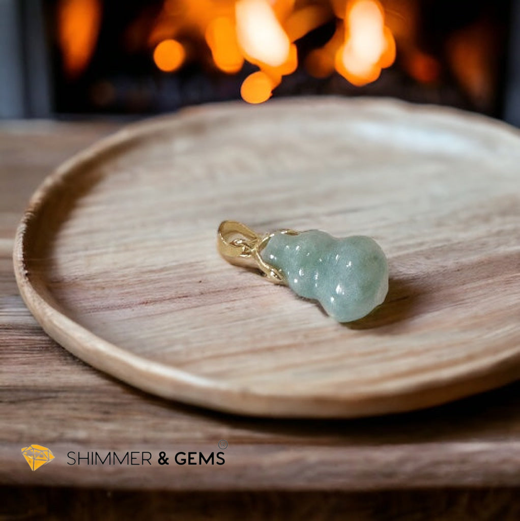 Burma Jade Hulu (Wu Lou) 14k Gold-filled Pendant (20mm)