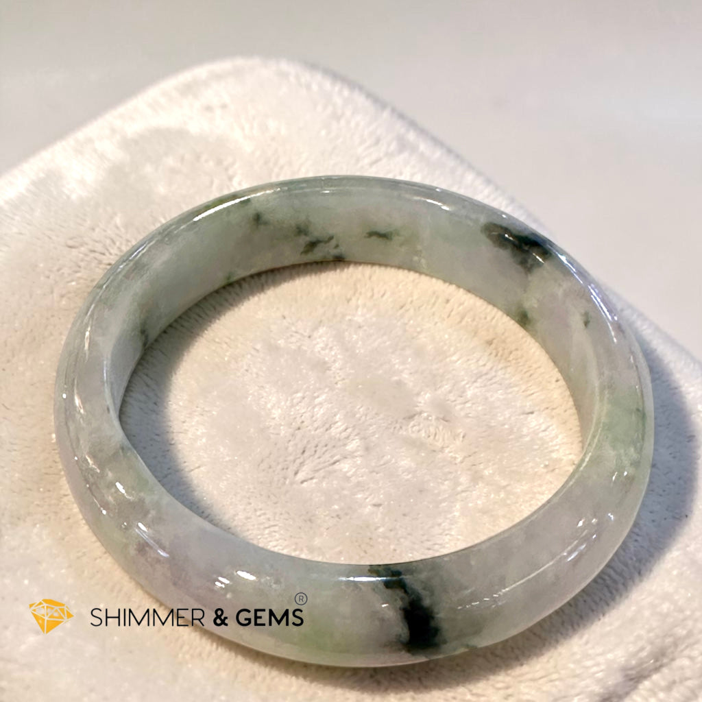 Burma Jadeite Bangle (Lavender, Green & Black) Type A 59mm Code 3518