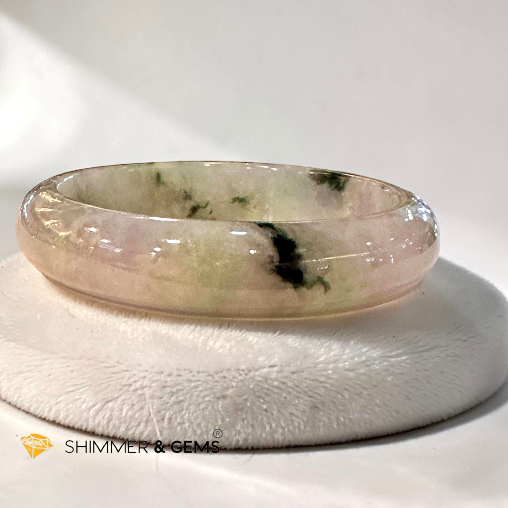 Burma Jadeite Bangle (Lavender, Green & Black) Type A 59mm Code 3518