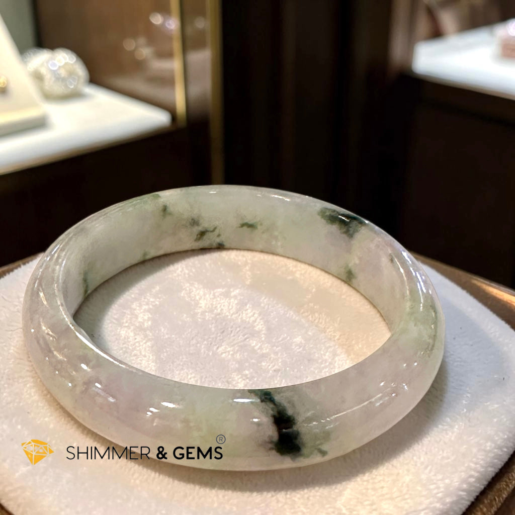 Burma Jadeite Bangle (Lavender, Green & Black) Type A 59mm Code 3518