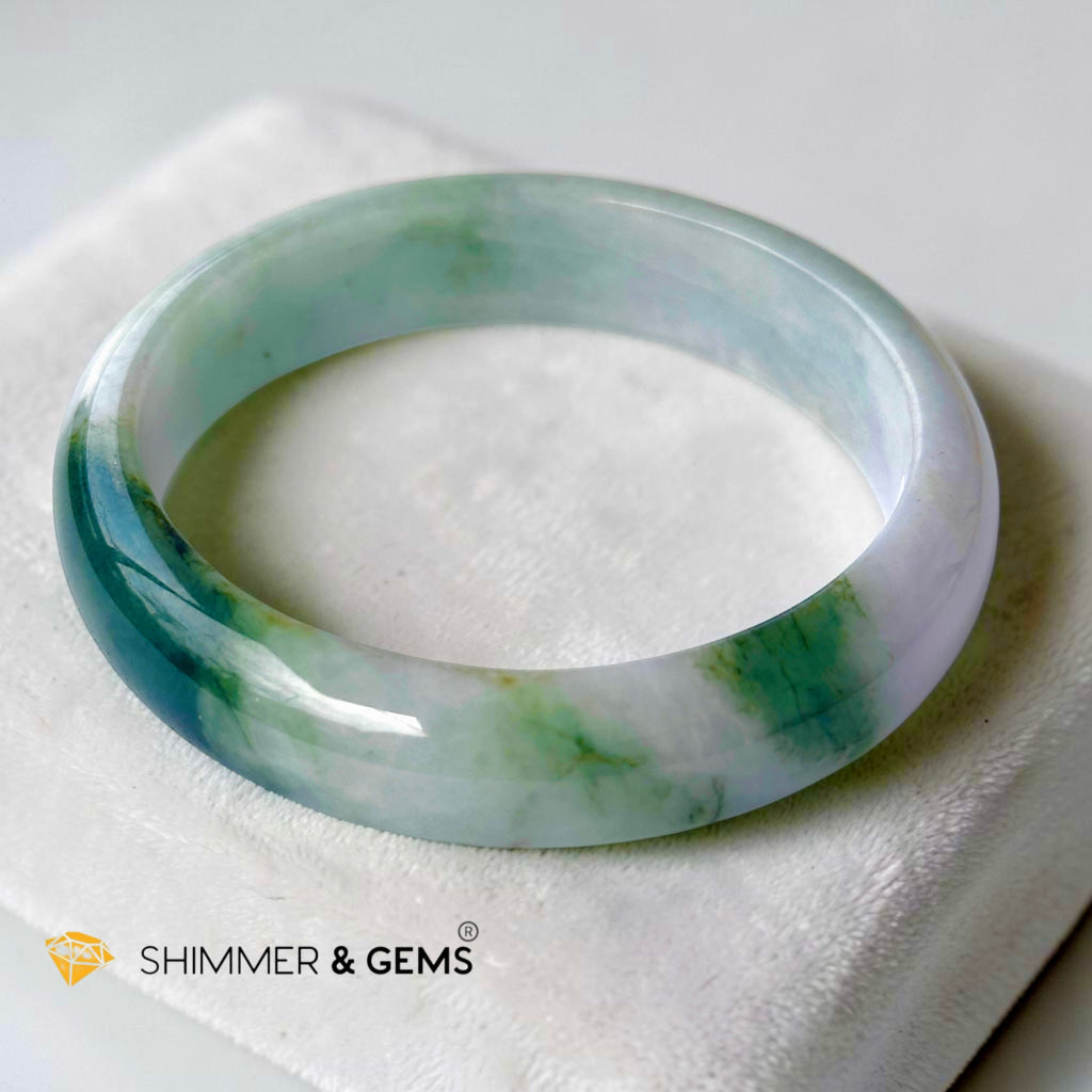Burma Jadeite Type A Bangle (Lavender Gray) 57mm Code 21A