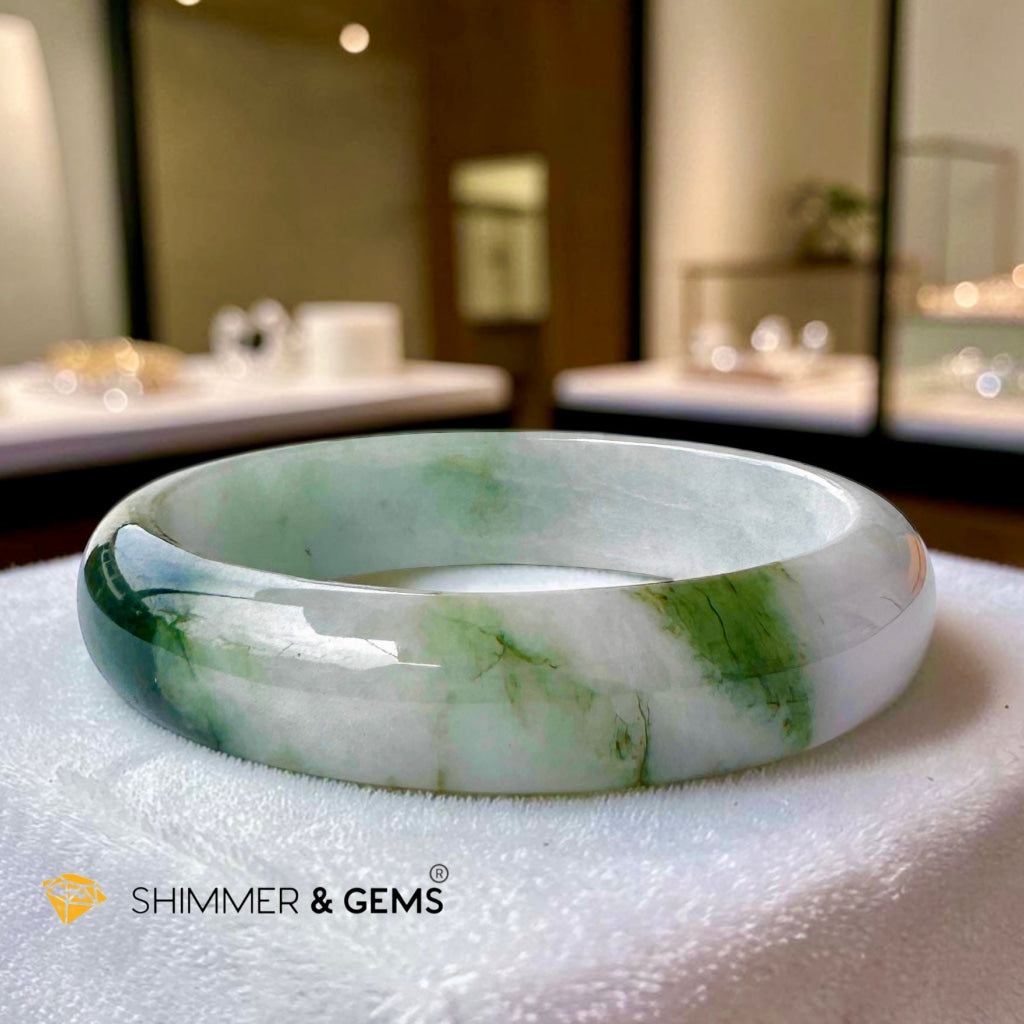 Burma Jadeite Type A Bangle (Lavender Gray) 57mm Code 21A