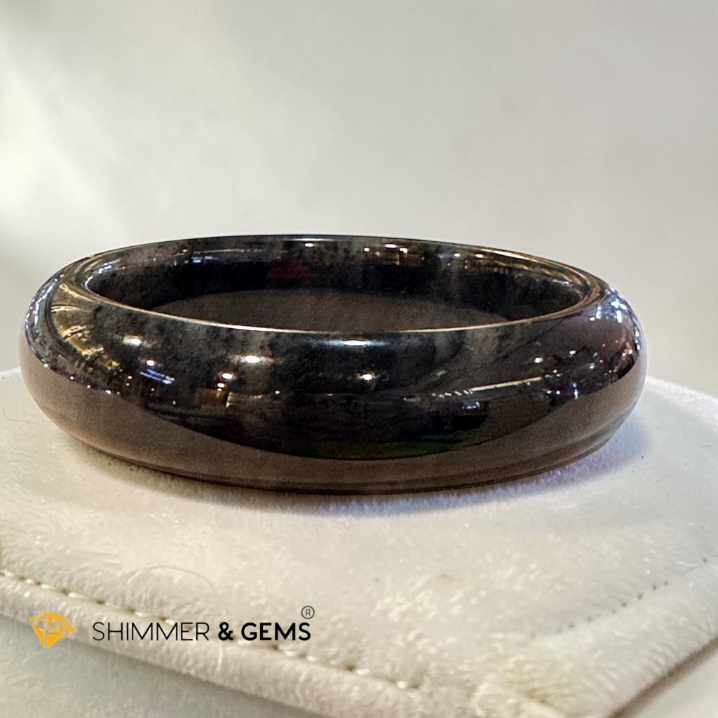Burma Jadeite Type A Bangle (Midnight Black) 58mm Code 14