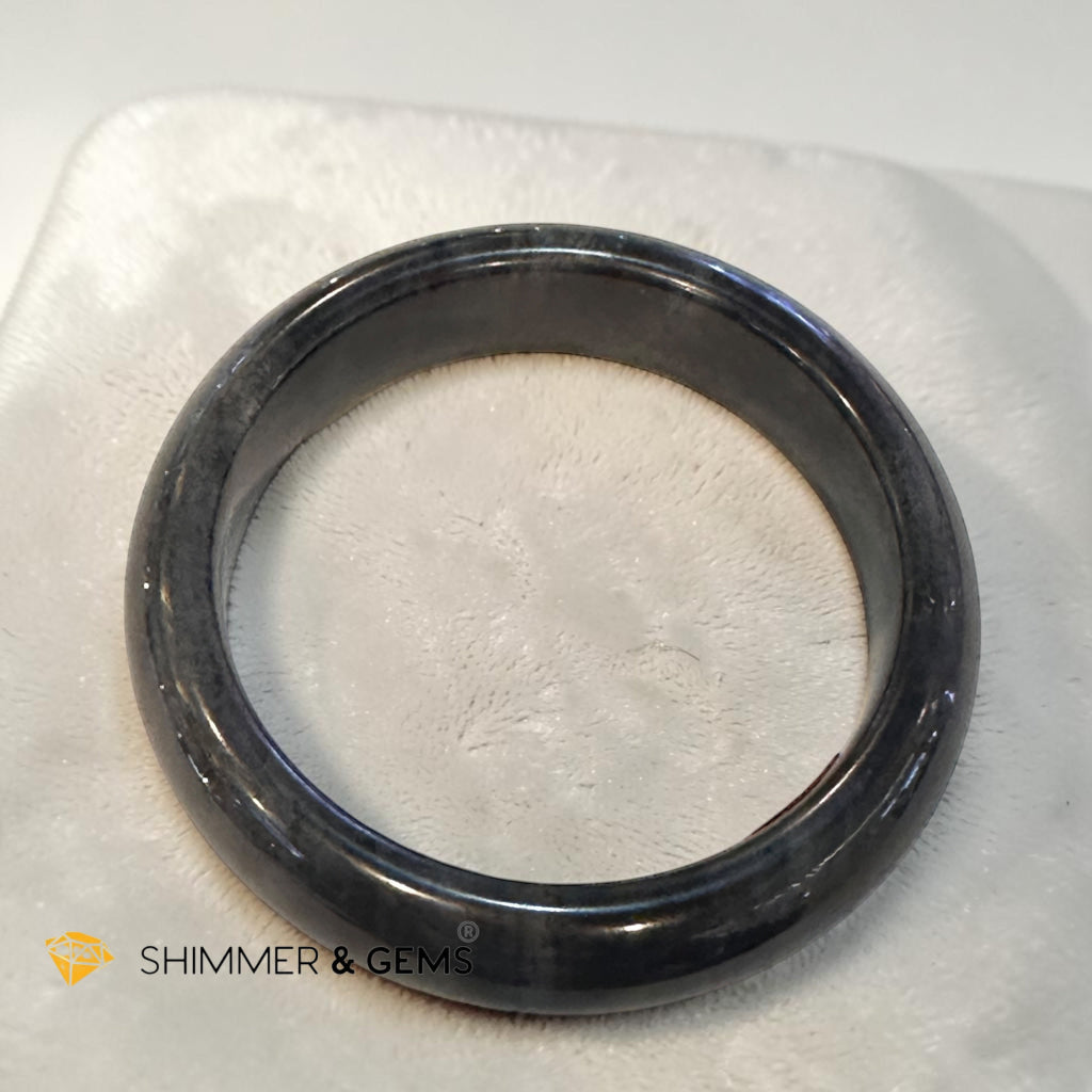 Burma Jadeite Type A Bangle (Midnight Black) 58mm Code 14