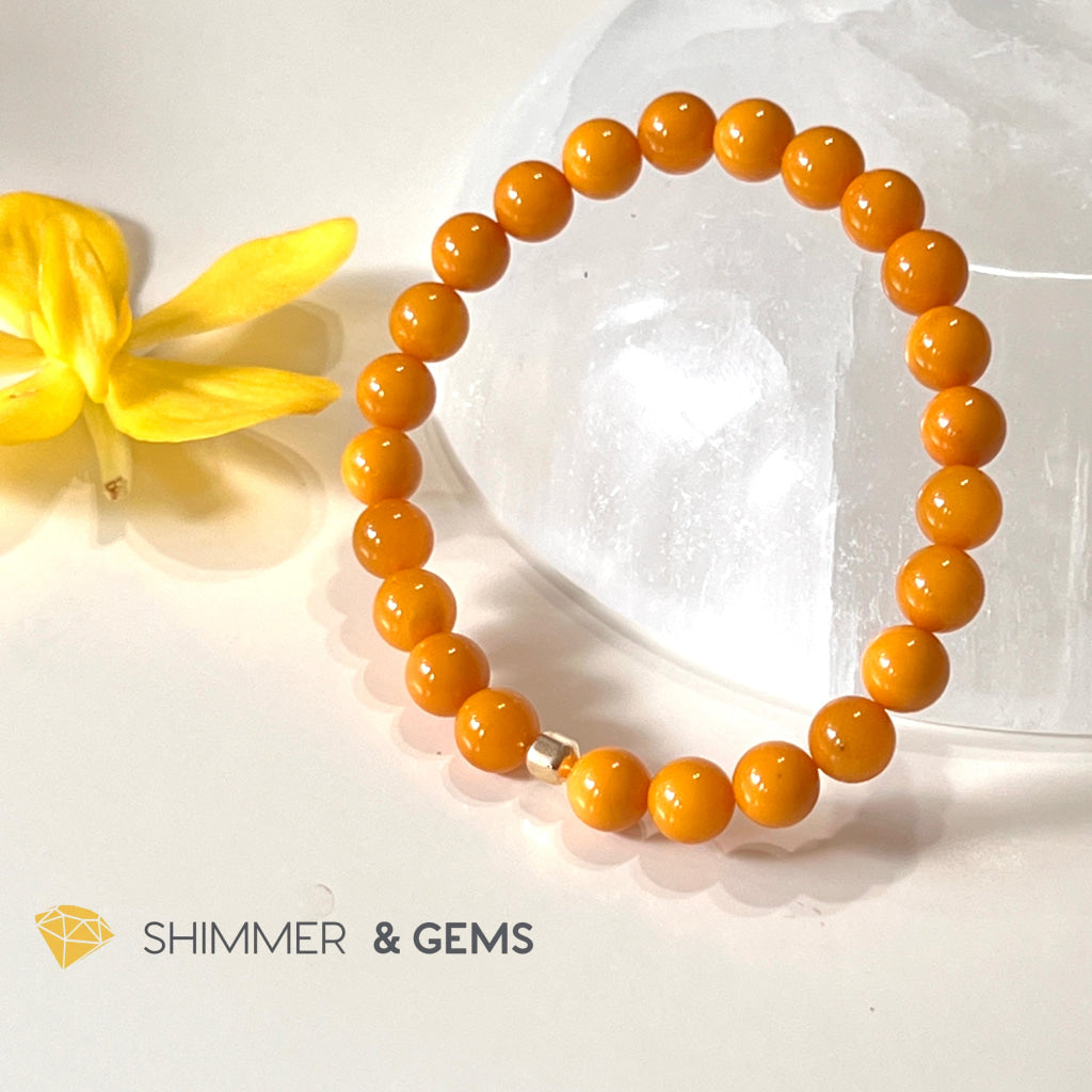 Butter Amber 6Mm Healing Bracelet With 14K Gold Filled 5.5 Bracelets