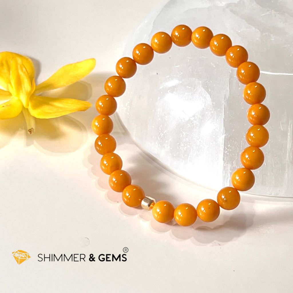Butter Amber 6Mm Healing Bracelet With 14K Gold Filled 5.5 Bracelets