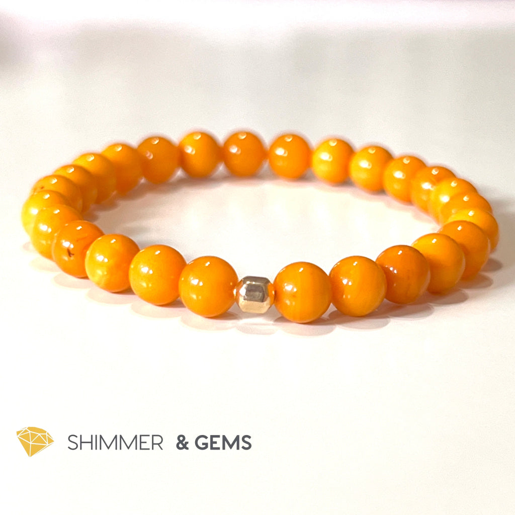 Butter Amber 6Mm Healing Bracelet With 14K Gold Filled Bracelets