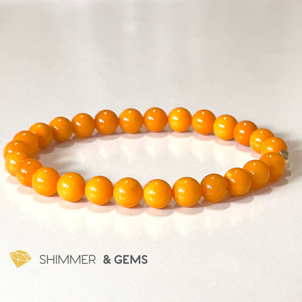 Butter Amber 6Mm Healing Bracelet With 14K Gold Filled Bracelets