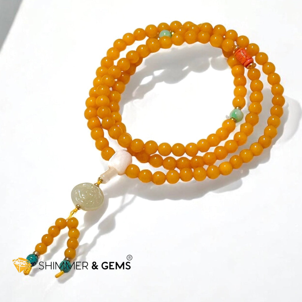 Butter Amber 7mm Mala 108 Beads (Premium Grade)