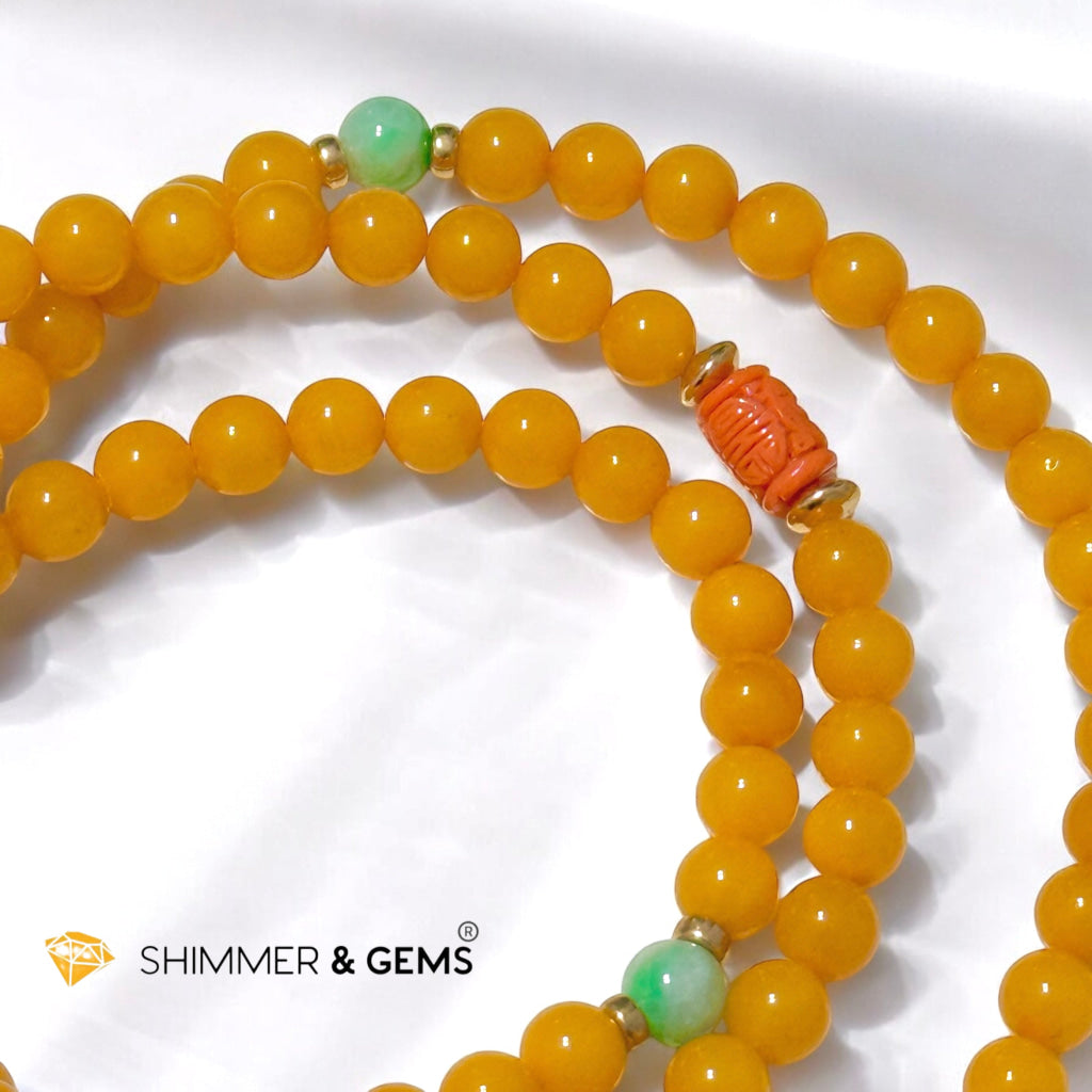 Butter Amber 7mm Mala 108 Beads (Premium Grade)