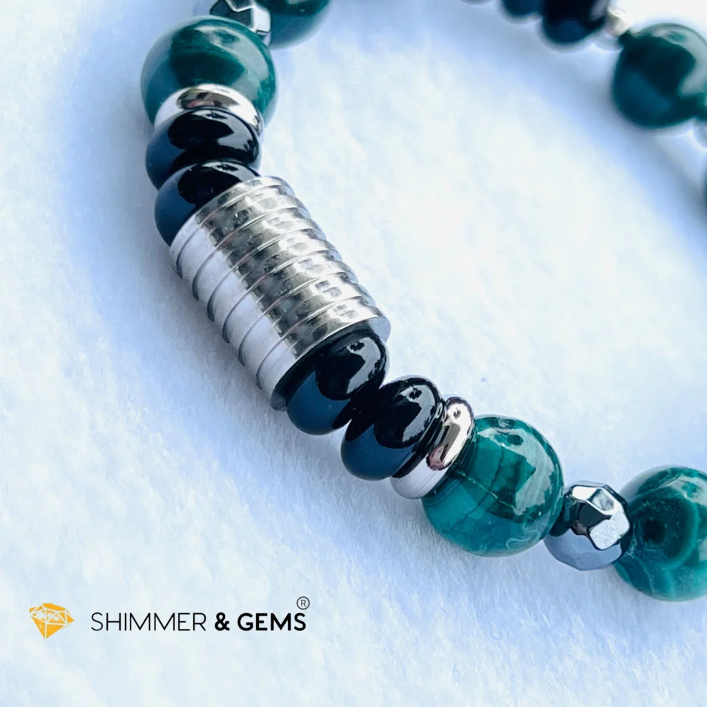 CAREER LUCK Bracelet For Men (Malachite, Black Agate and Hematite)