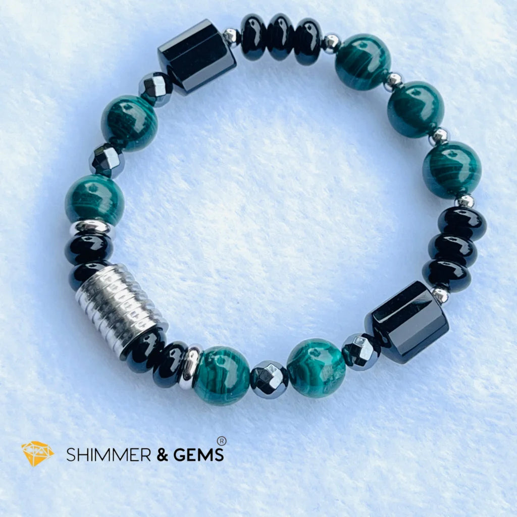 CAREER LUCK Bracelet For Men (Malachite, Black Agate and Hematite)