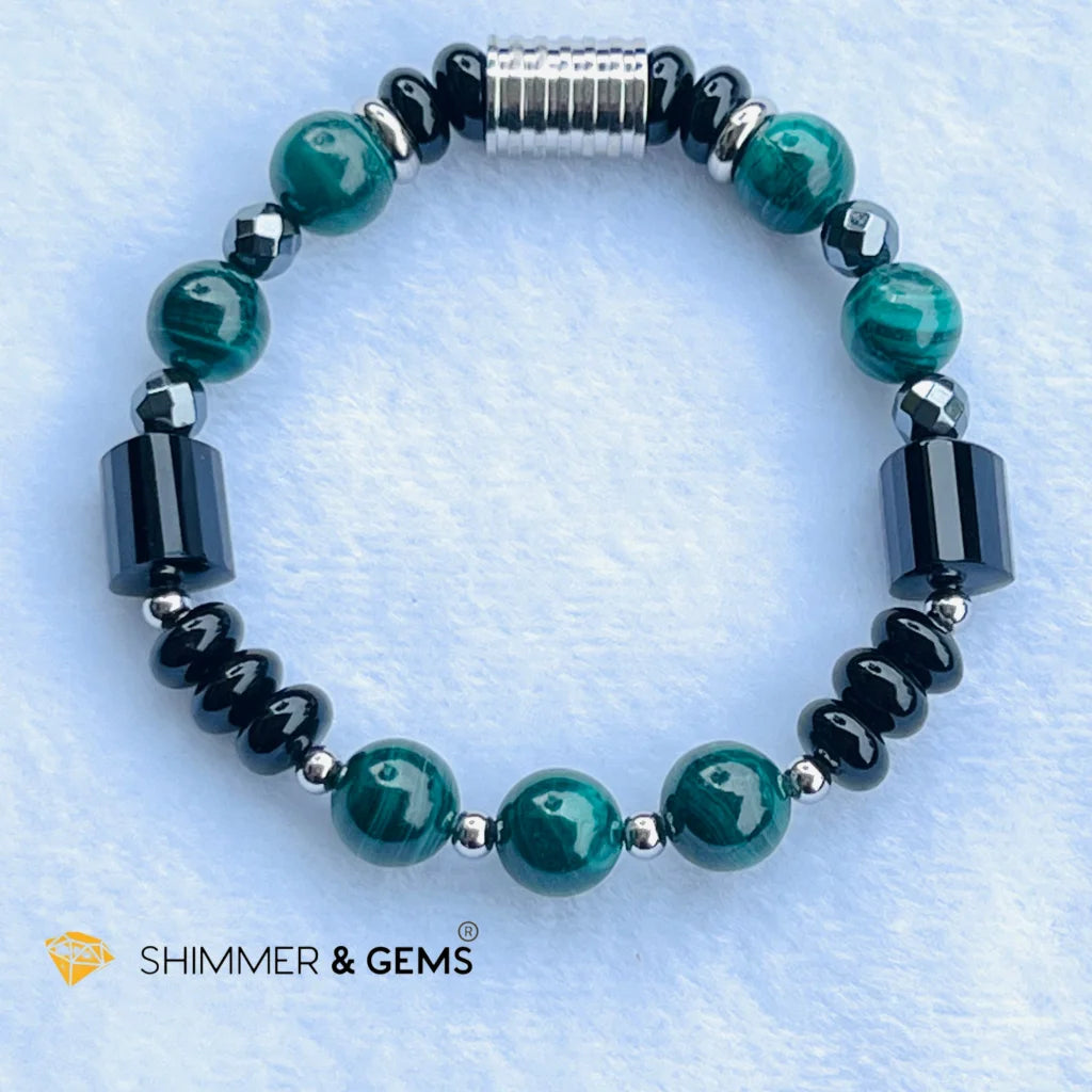 CAREER LUCK Bracelet For Men (Malachite, Black Agate and Hematite)