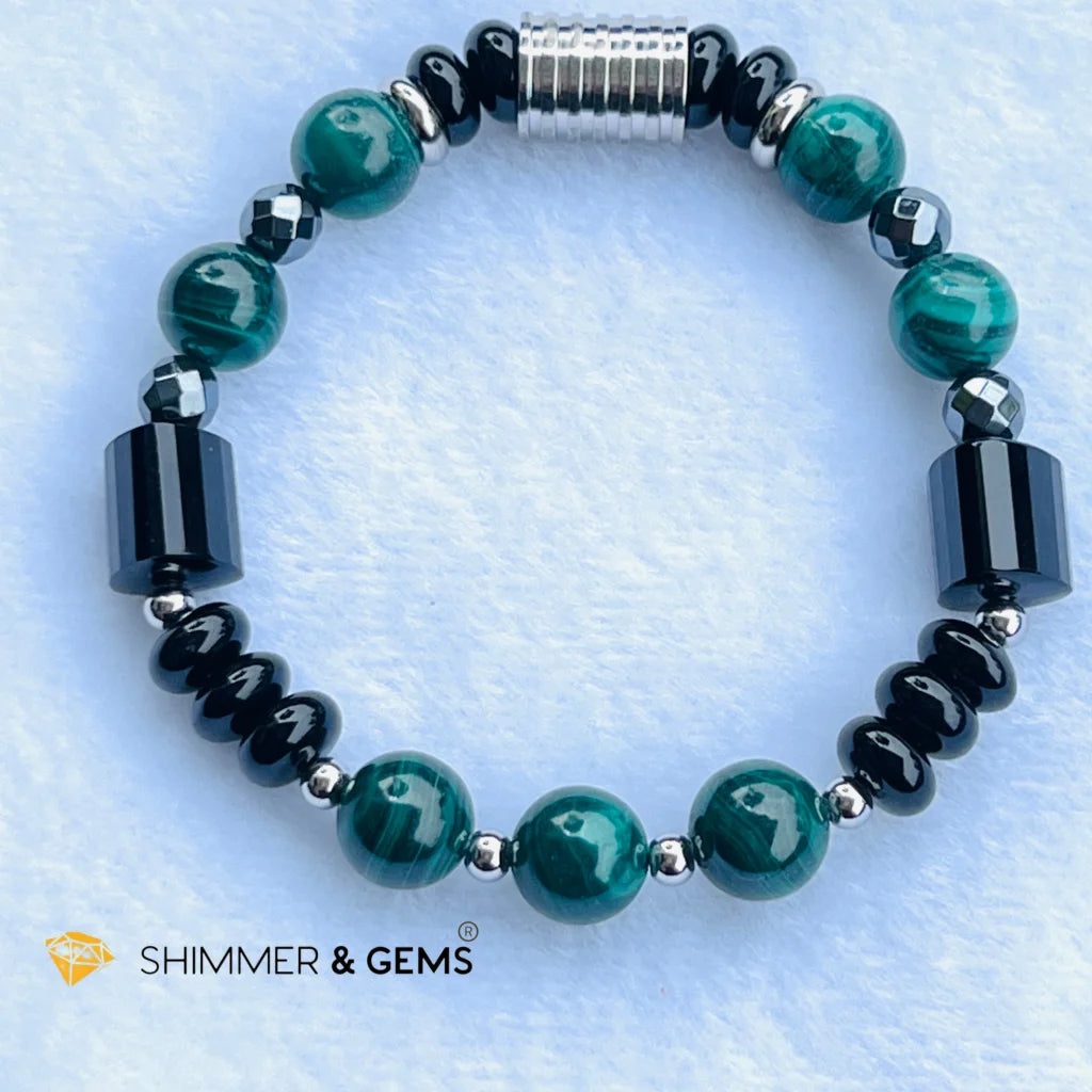 CAREER LUCK Bracelet For Men (Malachite, Black Agate and Hematite)