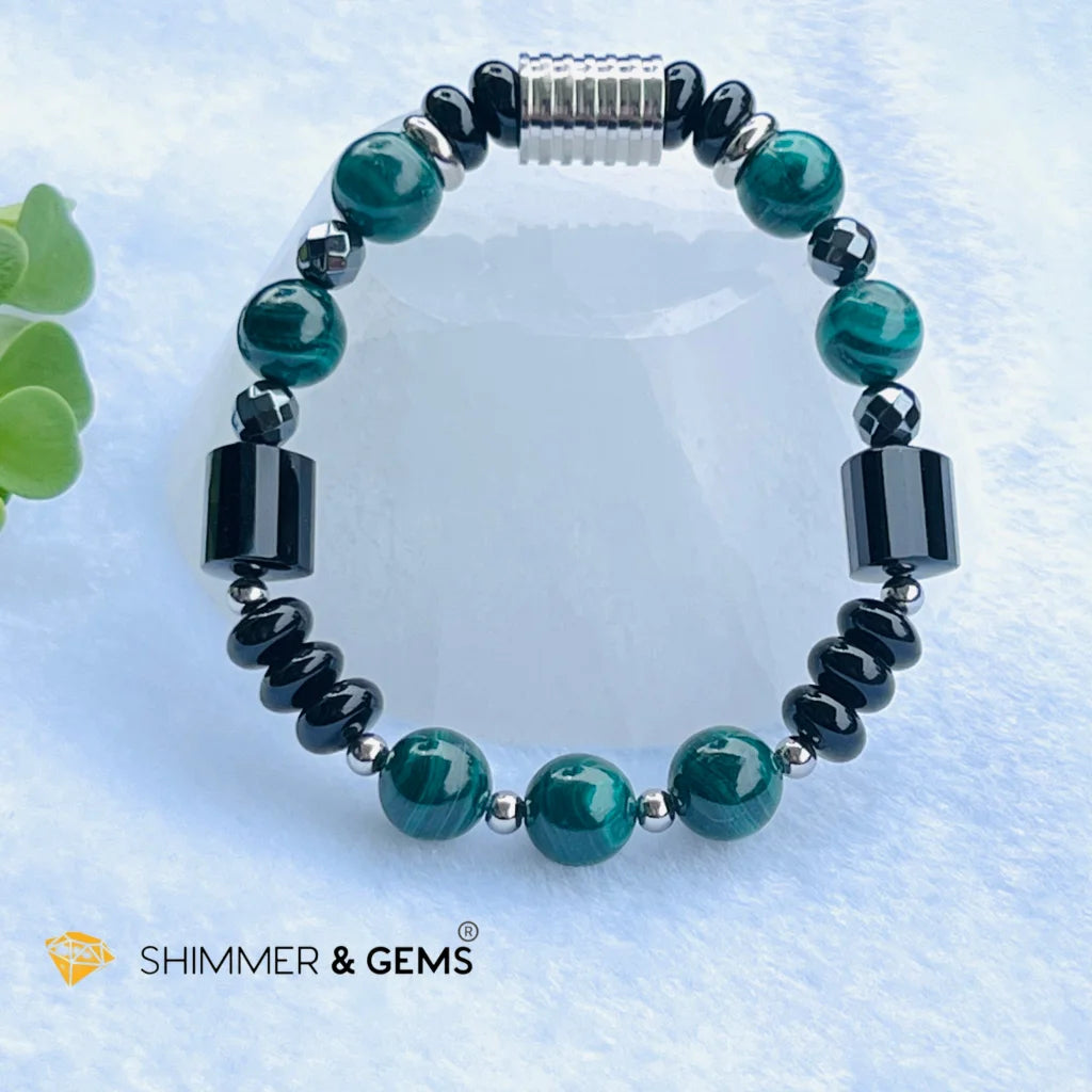 CAREER LUCK Bracelet For Men (Malachite, Black Agate and Hematite)