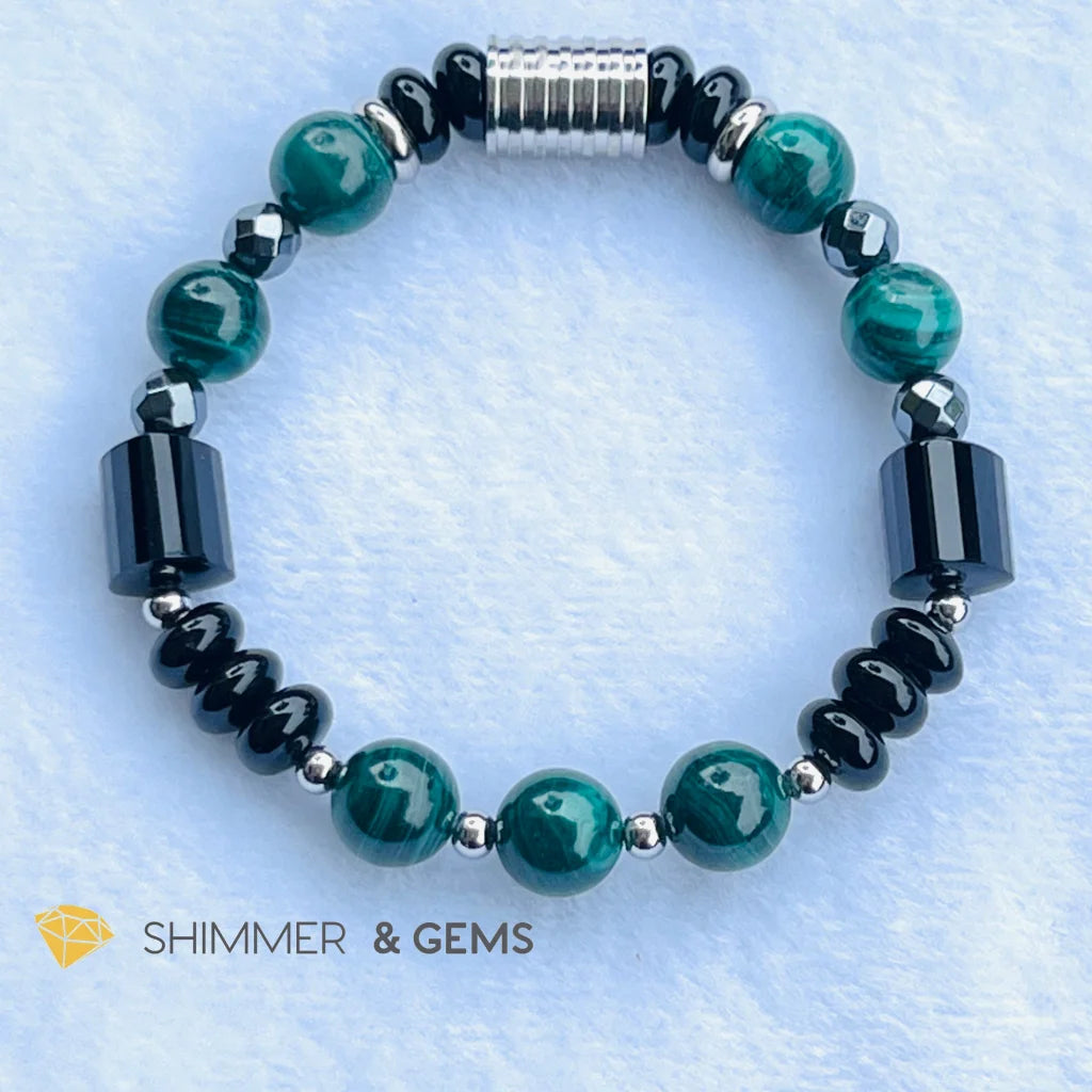 CAREER LUCK Bracelet For Men (Malachite, Black Agate and Hematite)