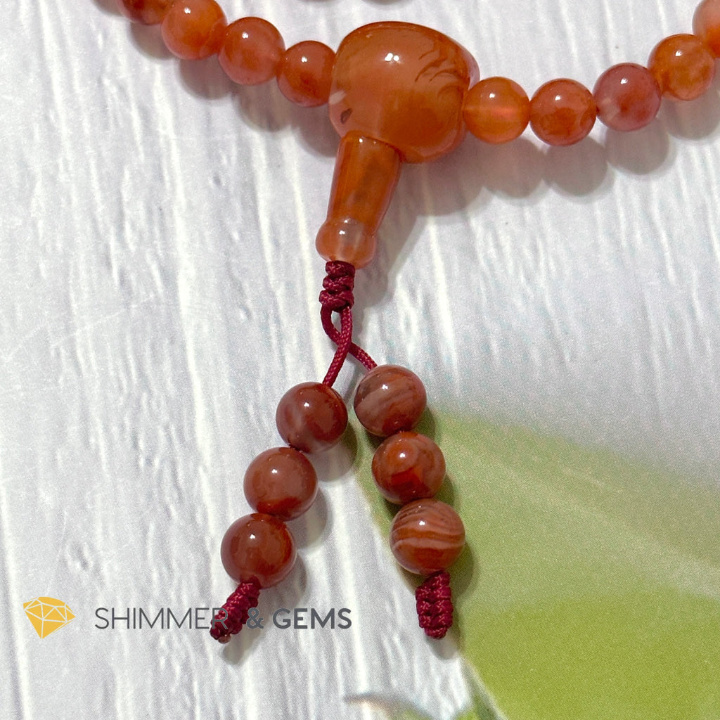 Carnelian 108 Mala Beads Necklace (6mm)