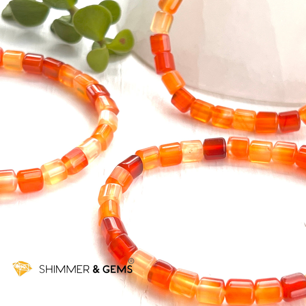 Carnelian 5Mm Tube Healing Bracelets With 14K Gold Filled