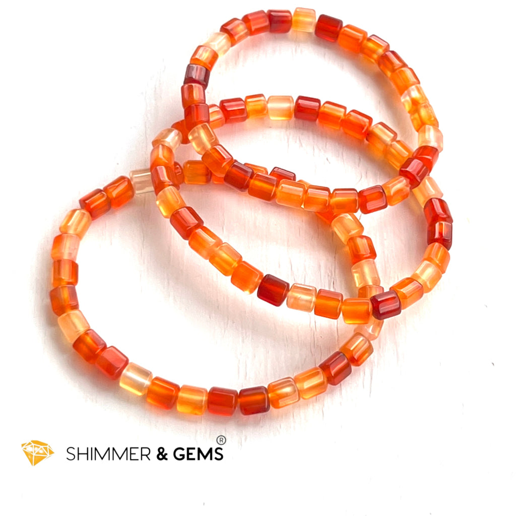Carnelian 5Mm Tube Healing Bracelets With 14K Gold Filled