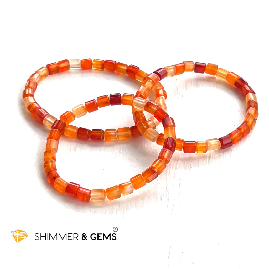 Carnelian 5Mm Tube Healing Bracelets With 14K Gold Filled