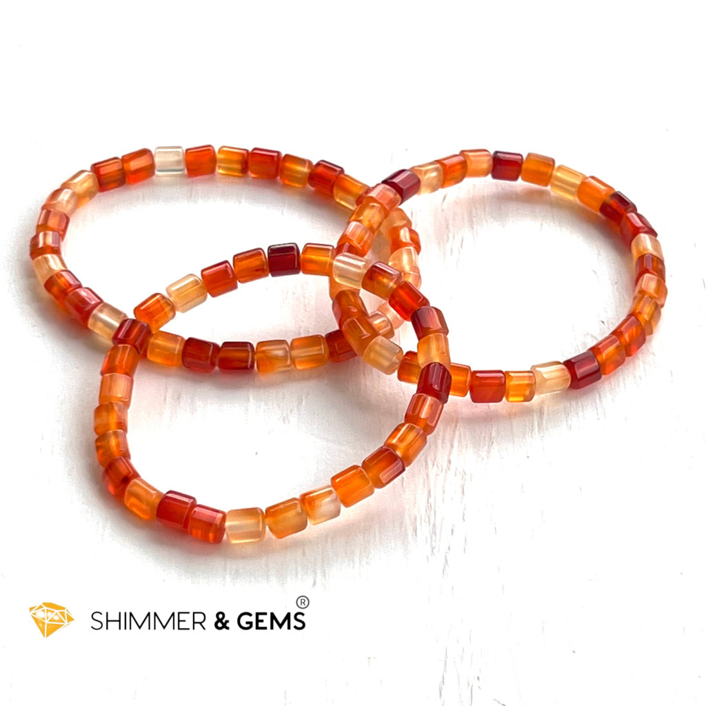 Carnelian 5Mm Tube Healing Bracelets With 14K Gold Filled
