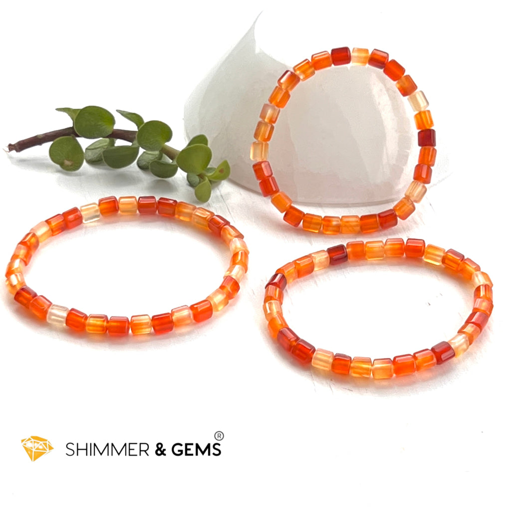 Carnelian 5Mm Tube Healing Bracelets With 14K Gold Filled