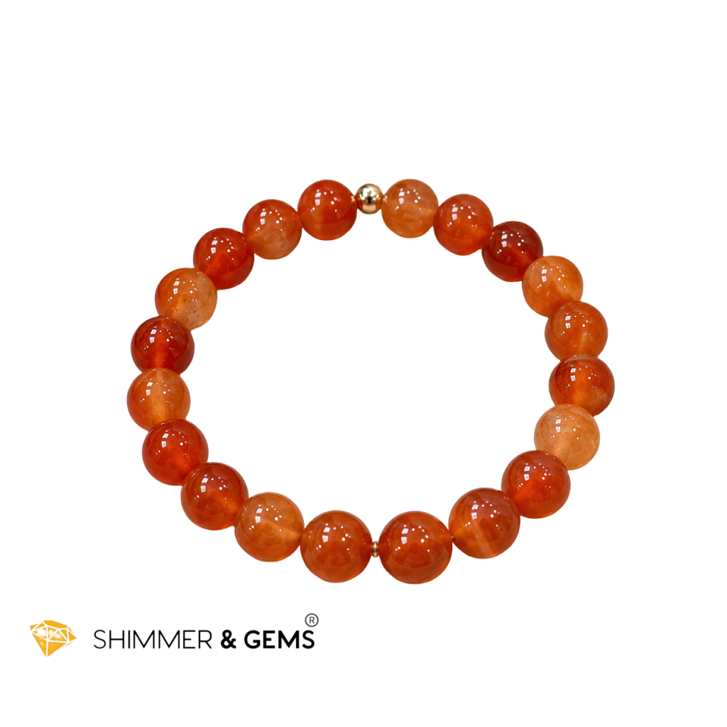 Carnelian 8mm Bracelet with 14k gold filled (Creative Spark)