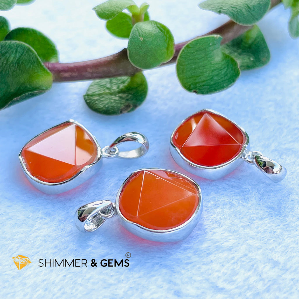 Star Of David Carnelian 12Mm Pendant 925 Silver (Motivation & Creativity) Charms Pendants