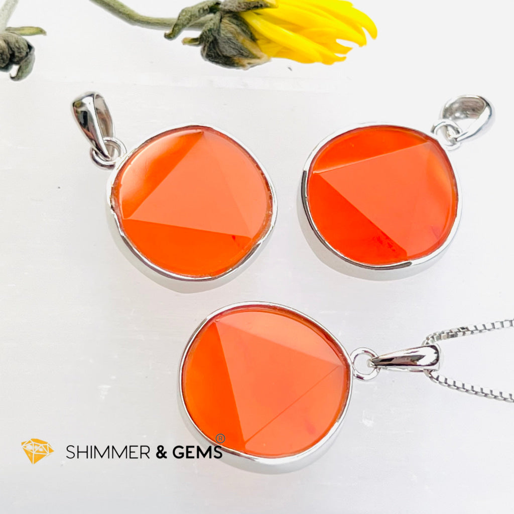 Star Of David Carnelian Pendants 925 Silver (Motivation & Creativity) Charms