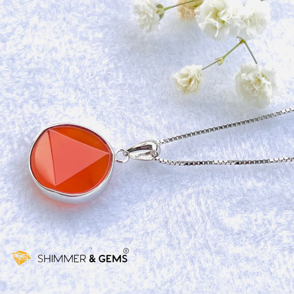 Star Of David Carnelian Pendants 925 Silver (Motivation & Creativity) Charms