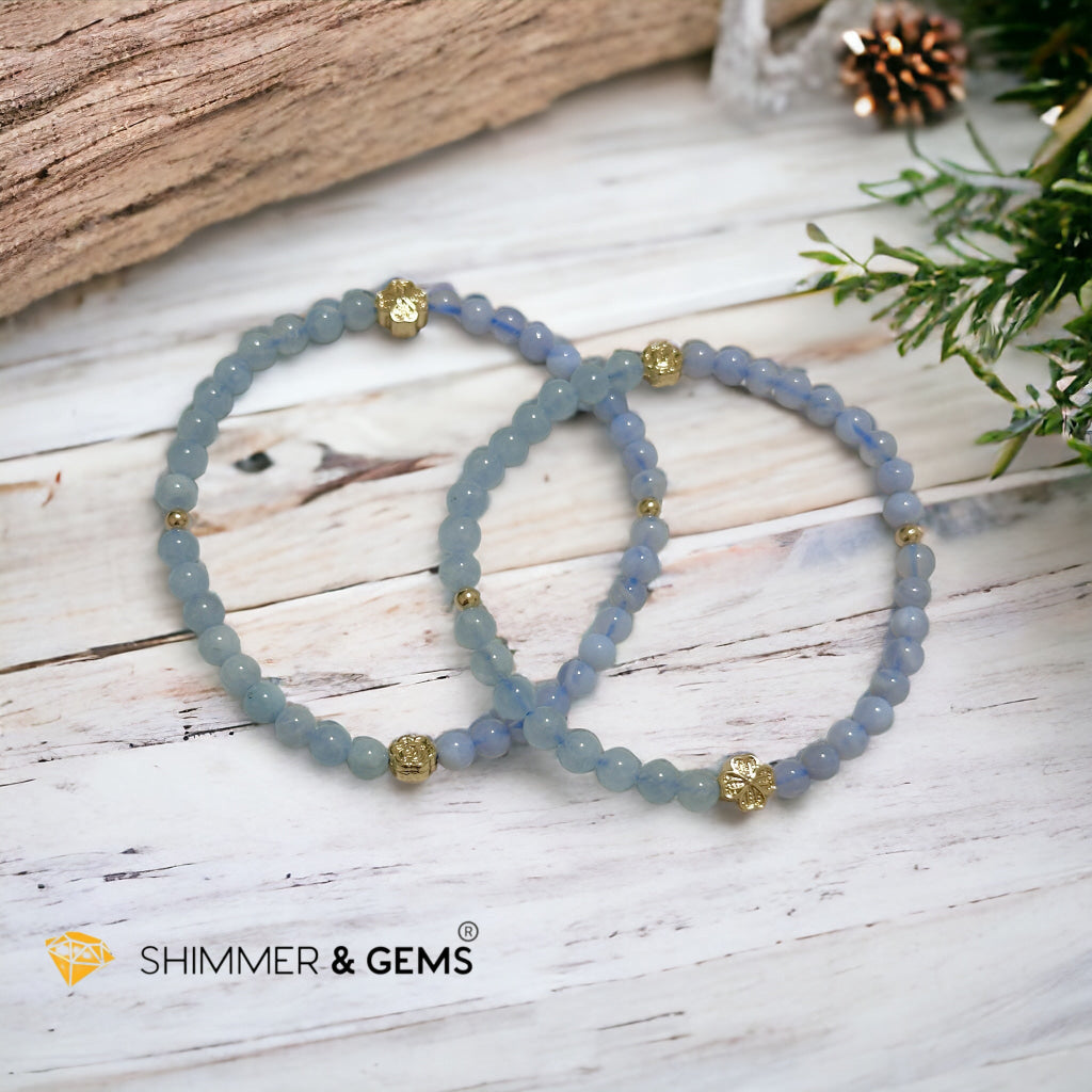 Cash Flow 4mm Bracelet (Aquamarine & Chalcedony)