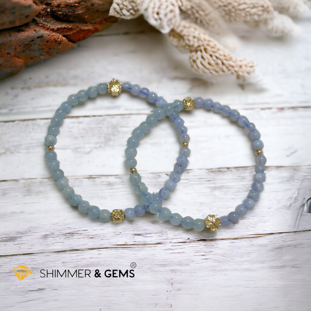Cash Flow 4mm Bracelet (Aquamarine & Chalcedony)