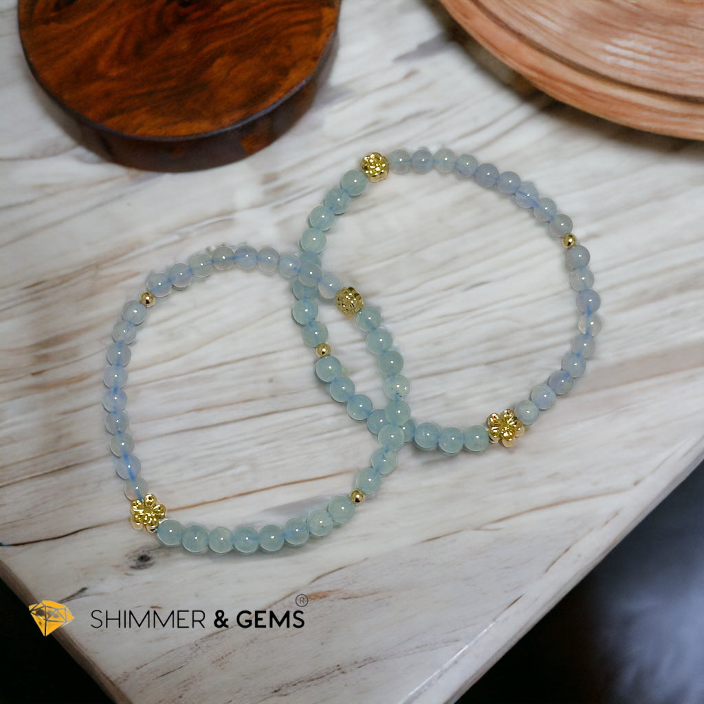 Cash Flow 4mm Bracelet (Aquamarine & Chalcedony)