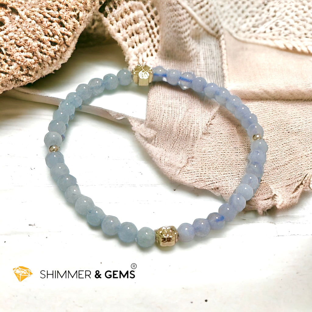Cash Flow 4mm Bracelet (Aquamarine & Chalcedony)