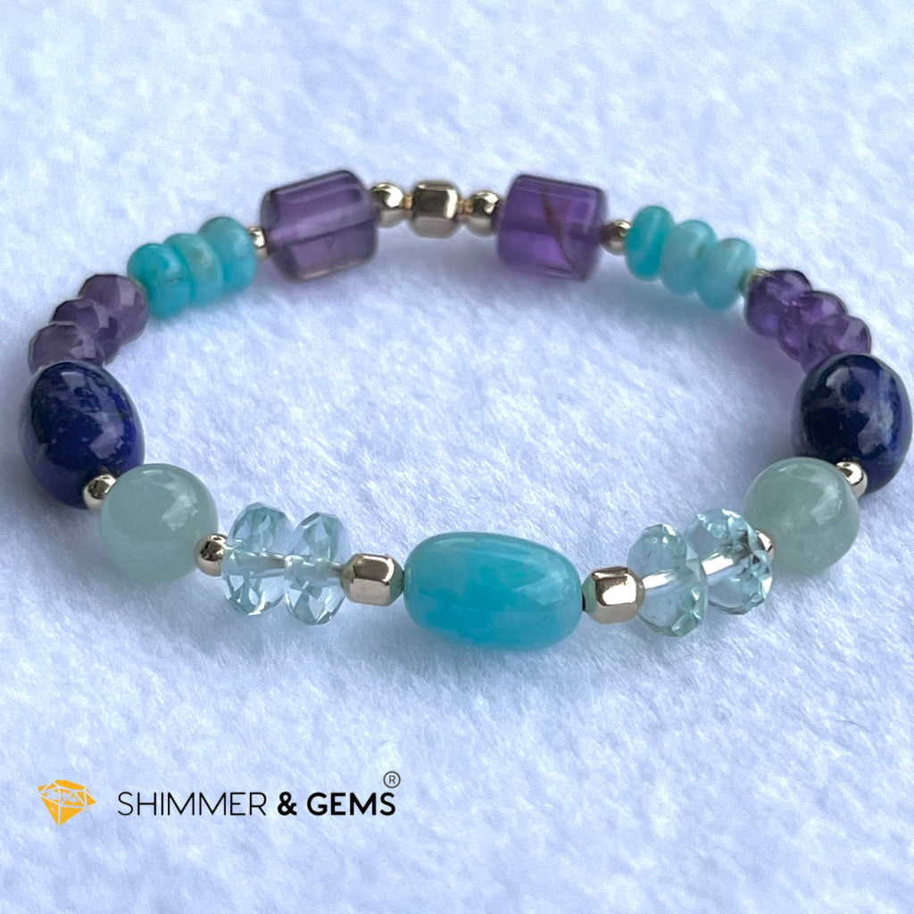 Chakra Activator Series: Higher Matrix Bracelet With 14K Gold Filled (Communication Clarity & Divine