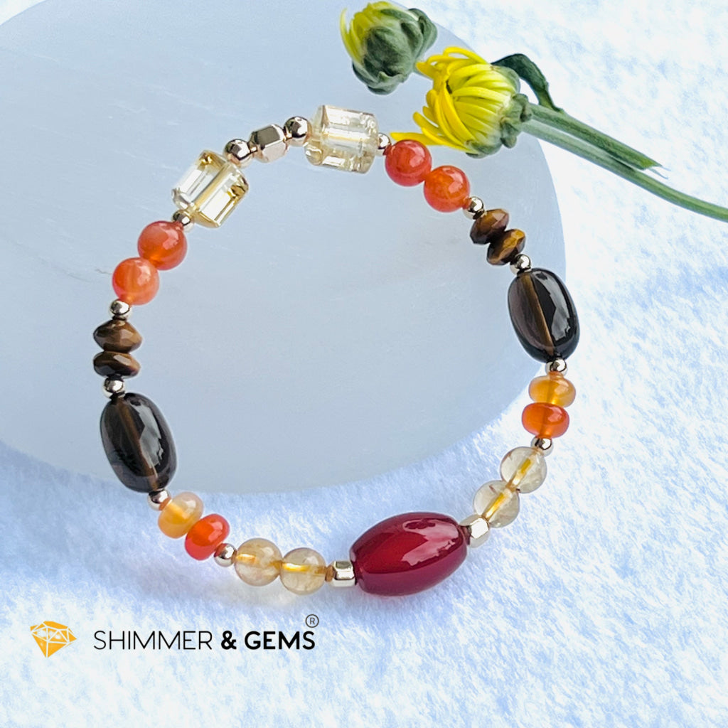 Chakra Activator Series-Lower Balancer Bracelet With 14K Gold Filled (Stability Passion Confidence &