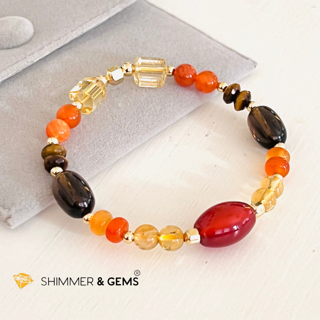 Chakra Activator Series-Lower Balancer Bracelet With 14K Gold Filled (Stability Passion Confidence &