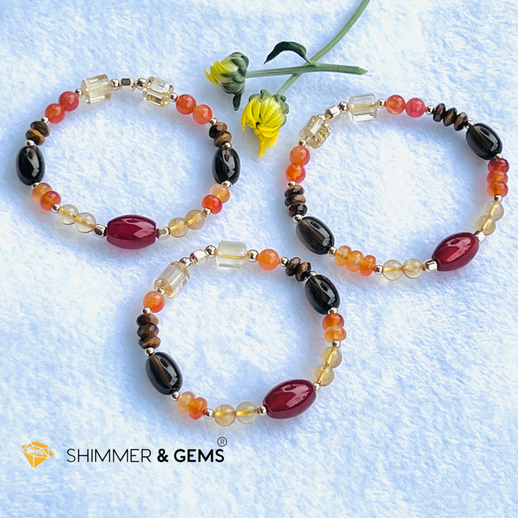 Chakra Activator Series-Lower Balancer Bracelet With 14K Gold Filled (Stability Passion Confidence &
